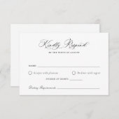 Elegante kalligrafie script huwelijks-RSVP kaart (Voorkant / Achterkant)