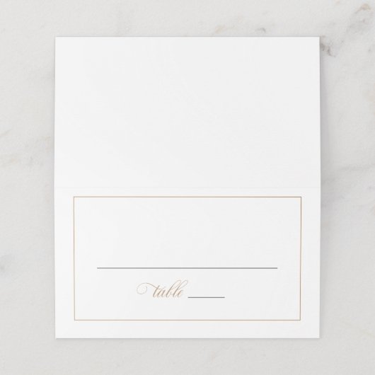 Elegante kalligrafie script huwelijks tafel plaatskaartje (Buitenkant ongevouwen)