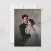 Elegante kalligrafie script huwelijksfoto save the date (Voorkant)