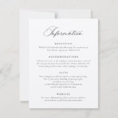 Elegante kalligrafie script huwelijksinformatie  kaart (Voorkant)