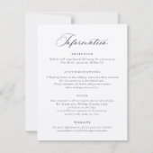 Elegante kalligrafie script huwelijksinformatie kaart (Voorkant)