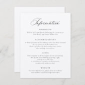 Elegante kalligrafie script huwelijksinformatie kaart (Voorkant / Achterkant)
