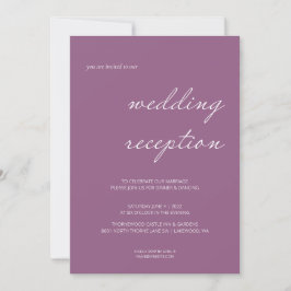Elegante kalligrafie script huwelijksreceptie kaart