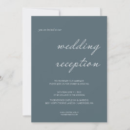 Elegante kalligrafie script huwelijksreceptie kaart