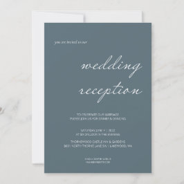 Elegante kalligrafie script huwelijksreceptie kaart