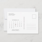 Elegante kalligrafie script kalender foto bruiloft save the date (Achterkant)