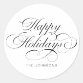 Elegante kalligrafie script Kerstvakantie Ronde Sticker (Voorkant)