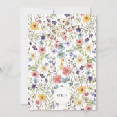 Elegante kalligrafie Script lente bloemen bruiloft Kaart (Achterkant)