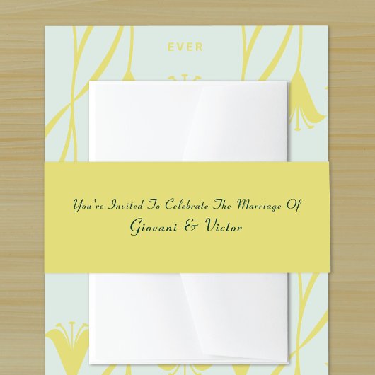Elegante kalligrafie script minimalist trouwen uitnodigingen wikkel