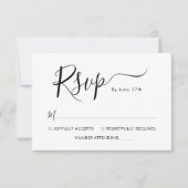 Elegante kalligrafie Script minimalistische bruilo RSVP Kaartje (Voorkant)