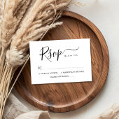 Elegante kalligrafie Script minimalistische bruilo RSVP Kaartje