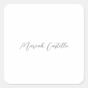 Elegante kalligrafie script minimalistische naam vierkante sticker
