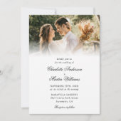 Elegante kalligrafie Script Modern 4 foto bruiloft Kaart (Voorkant)