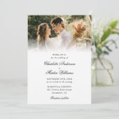 Elegante kalligrafie Script Modern 4 foto bruiloft Kaart (Staand voorkant)