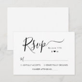 Elegante kalligrafie script monogram huwelijks RSV RSVP Kaartje (Voorkant / Achterkant)