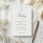 Elegante kalligrafie script monogram trouwdag kaart