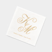 Elegante kalligrafie script monogram trouwfeest folie servetten (Links)