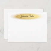 Elegante kalligrafie Script naam goud wit trendy Notitiekaartje (Voorkant / Achterkant)