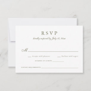 Elegante kalligrafie script Olijf Sage Bruiloft RS Kaart