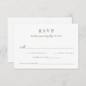 Elegante kalligrafie script Olijf Sage Bruiloft RS Kaart (Voorkant / Achterkant)