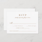 Elegante kalligrafie script olijfgoud bruiloft RSV Kaart (Voorkant / Achterkant)