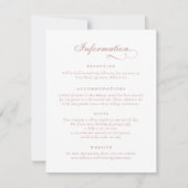 Elegante kalligrafie Script Ornament bruiloft info Kaart (Voorkant)