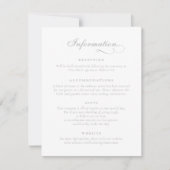 Elegante kalligrafie Script Ornament bruiloft info Kaart (Voorkant)