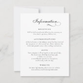 Elegante kalligrafie Script Ornament bruiloft info Kaart (Voorkant)