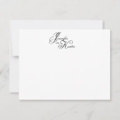 Elegante kalligrafie script paar monogrammed notitiekaartje (Voorkant)