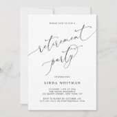 Elegante kalligrafie script pensionering feest kaart (Voorkant)