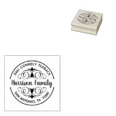 Elegante kalligrafie script retour adres label rubberstempel (Gestempeld)