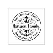 Elegante kalligrafie script retour adres label rubberstempel (Afrduk)