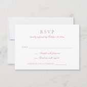 Elegante kalligrafie script roze huwelijks RSVP Kaart (Voorkant)