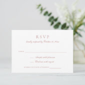 Elegante kalligrafie script roze huwelijks RSVP Kaart (Staand voorkant)