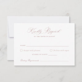 Elegante kalligrafie script roze trouw-RSVP kaart