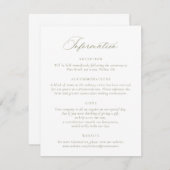 Elegante kalligrafie script sage bruiloft details kaart (Voorkant / Achterkant)