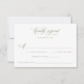 Elegante kalligrafie Script Sage Bruiloft RSVP Kaart (Voorkant)