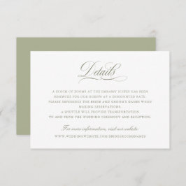 Elegante kalligrafie Script Sage Groene Details Kaart