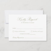 Elegante kalligrafie script sage trouw-RSVP kaart (Voorkant)
