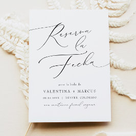 Elegante kalligrafie script Spaanse save the date Kaart