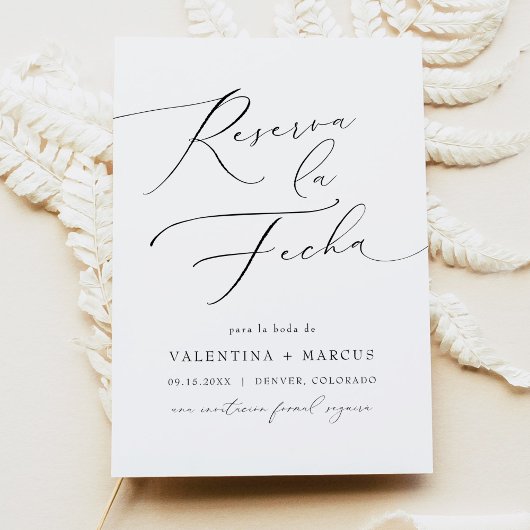 Elegante kalligrafie script Spaanse save the date Kaart