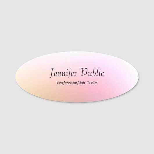 Elegante kalligrafie script tekst kleurrijke sjabl naamplaatje (Voorkant)