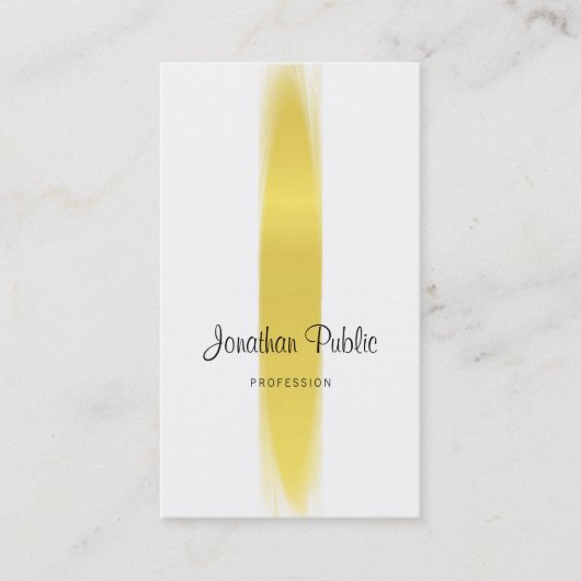 Elegante kalligrafie script trendy goud gewoon lux visitekaartje (Voorkant)