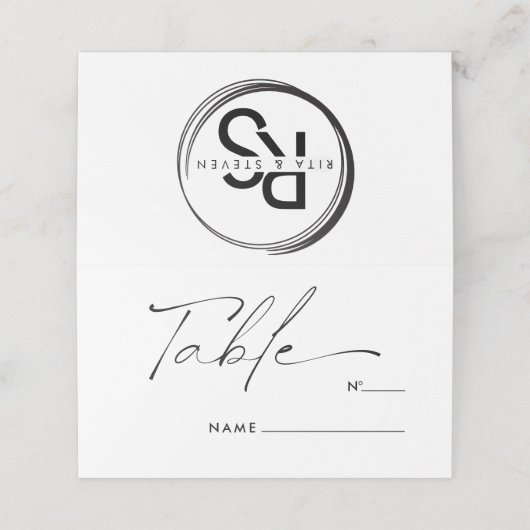 Elegante kalligrafie Script Trouwtafel Plaatskaartje (Buitenkant ongevouwen)