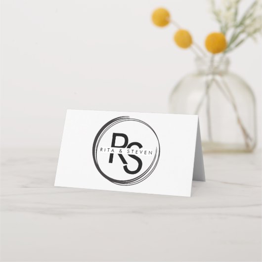 Elegante kalligrafie Script Trouwtafel Plaatskaartje (Achterkant)