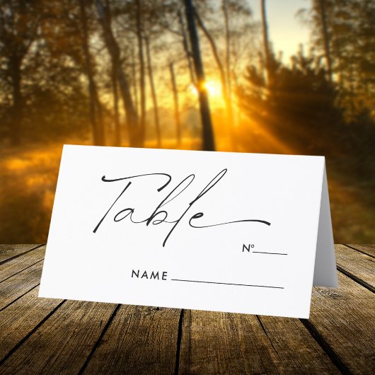 Elegante kalligrafie Script Trouwtafel Plaatskaartje