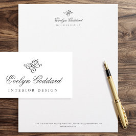 Elegante kalligrafie Script Typografie Dark Grey Briefhoofd
