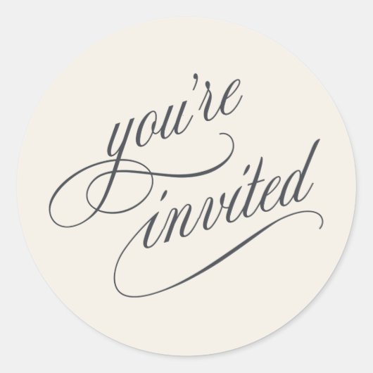 Elegante kalligrafie script typografie ronde sticker (Voorkant)