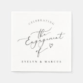 Elegante kalligrafie script verlovingsfeest servet (Voorkant)