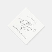 Elegante kalligrafie script verlovingsfeest servet (Hoek)